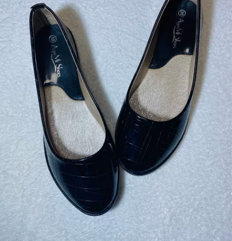 外贸鞋女软皮舒适软底女鞋 欧美PU皮漆皮蝴...