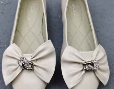 大冬37码春秋款蝴蝶结装饰软底软面女平单鞋...