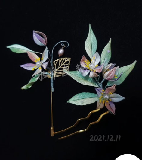 缠花胸针，头饰 渐变水波  旗袍汉服日常皆...