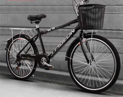 自行车 自行车飞鸽成人男式变速实心胎24寸...