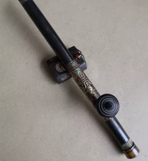 古玩实木烟枪鸦片战争遗留老烟斗花梨木烟枪长...