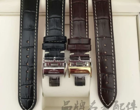 浪琴名匠复古月相军旗典藏律雅原装鳄鱼皮表带...