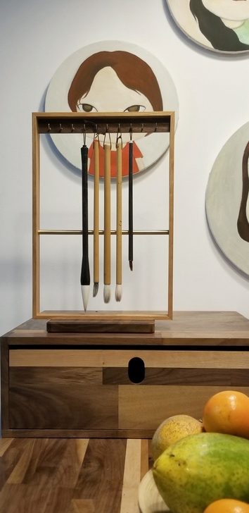 定制毛笔架 毛笔挂架 简约现代新中式进口黑...