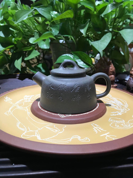 宜兴柴烧紫砂壶【鱼罩】
