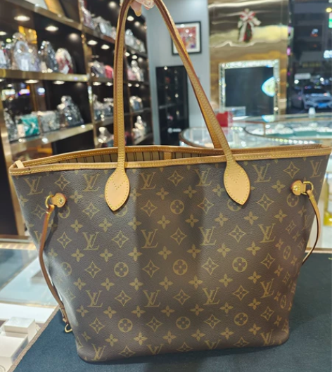 96新 LV NF老花中号购物袋单肩手提包...