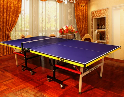 双鱼室内乒乓球桌家用折叠移动式乒乓球台折叠...