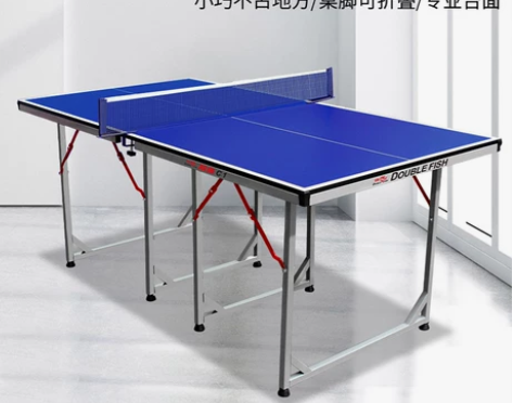 双鱼儿童乒乓球桌家用可折叠式室内迷你小型简...