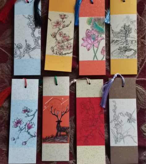 手绘书签，纯手绘，（使用的书签为：曹一阁正...
