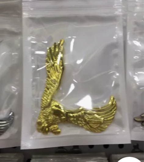 哈雷电动车摩托滑板汽车金属标贴哈雷鹰头改装...