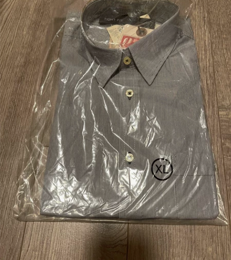 男士长袖条纹衬衫 全新 185 XL 杰克...