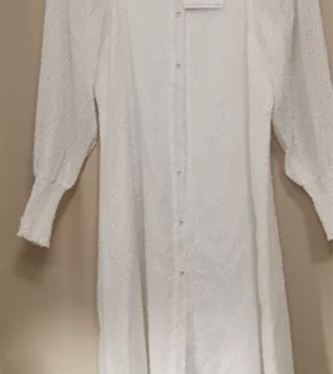 纯白银色光泽法式长裙【全新】 吊牌在  尺...