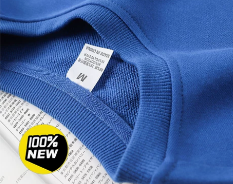 圆领宝石蓝卫衣男国潮牌百搭宽松打底衫男女情...