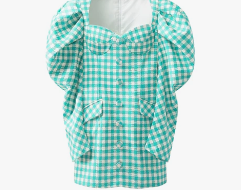 法式气质复古格子西装连衣裙女2021秋季新...