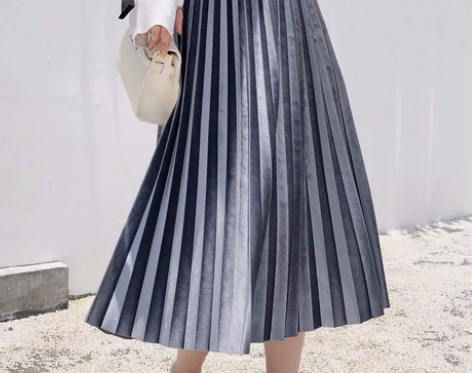 丝绒百褶裙半身裙,深灰色,超级百搭,xl码...