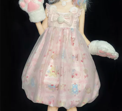 出番茄喵lolita原创花苞裙糖滚滚  穿...