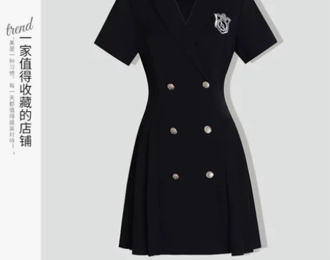 法式小黑裙2022年新款夏季短裙高级感西装...