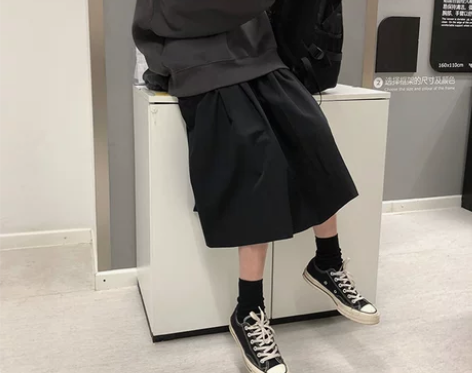 自制工装纯棉半身裙女日系复古文艺学生港风暗...