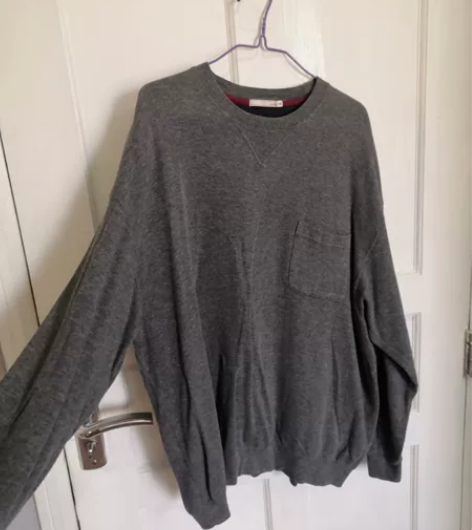 深灰色套头针织衫毛衣卫衣宽松米白色初恋裙吊...