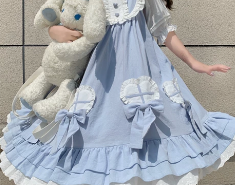 塔塔塔长耳公馆可爱鬼Lolita奶蓝色 仅...