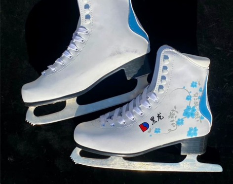 全新黑龙花样冰刀鞋花语一代牛皮鞋面碳钢刀刃...