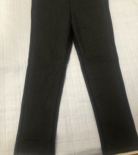 女裤，黑色、条纹、休闲裤（正面条纹，背面黑...