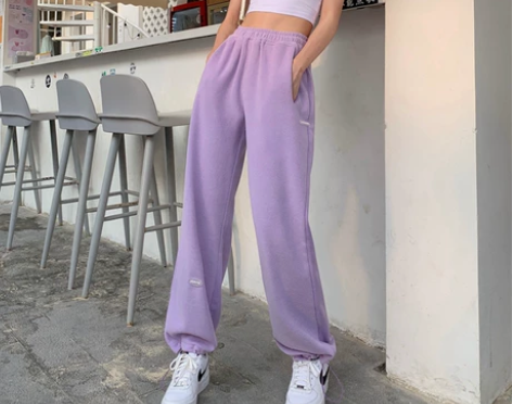 糖果色运动裤女宽松休闲裤ins潮2022夏...