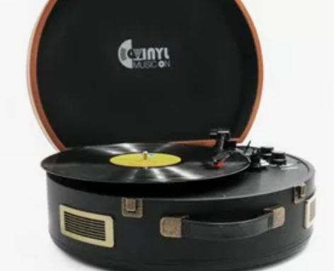 复古皮箱黑胶唱机 带有蓝牙功能； 手工制作...