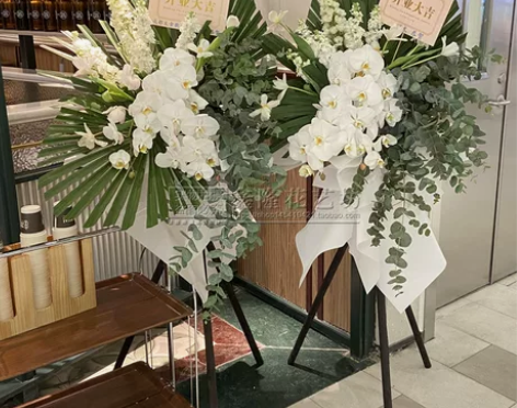 杭州鲜花速递同城蝴蝶兰高端定制铁艺开业庆典...