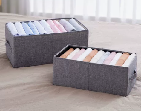 收纳箱抽屉式布艺盒子家用衣柜衣服物特大号可...