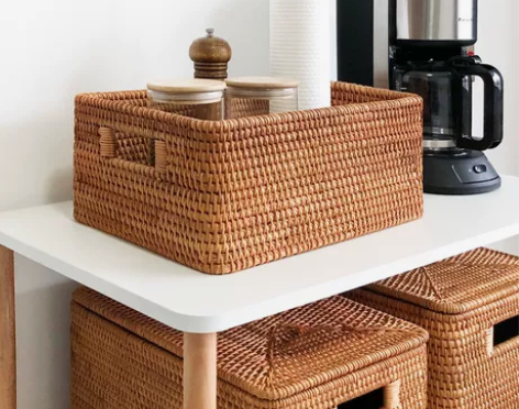 藤编收纳箱 藤编竹编越南收纳筐脏衣服篮零食...