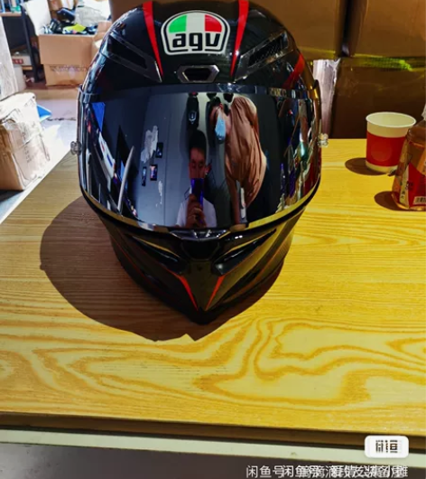 agv pista黑红轨迹 碳纤维头盔全盔...