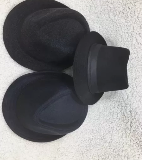 男士黑色礼帽加厚毛呢款全新的。都是全新的帽...