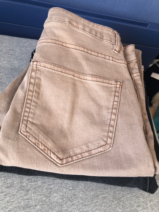 H.M基础款休闲水洗修身长裤 女