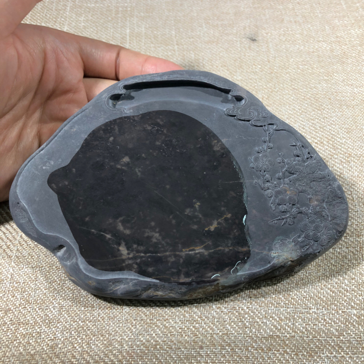 6.5寸纯青花老坑,研墨特别细腻,纯手工雕...