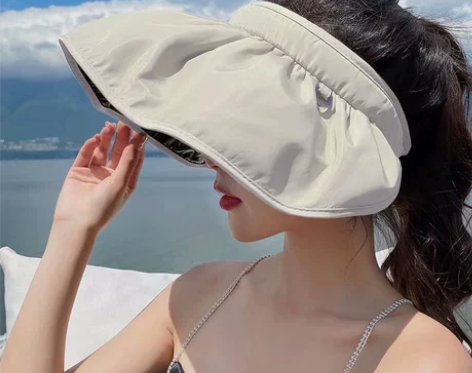 遮阳帽 遮阳帽遮脸太阳帽贝壳帽女防晒防紫外...