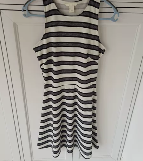 HM黑白条纹背心裙,M码,165/88A,...