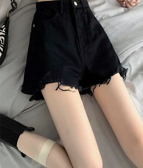 短裤女 短裤热裤牛仔女2022新款夏高腰显...