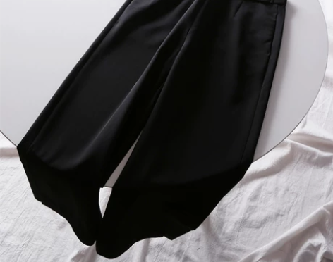 气质百搭，开叉设计 七分休闲裤阔腿裤-S1...