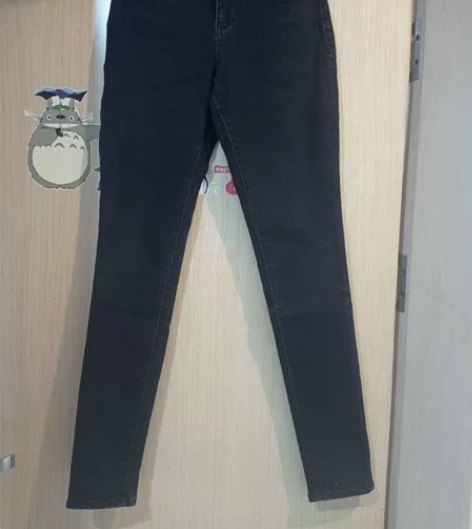 oldnavy全新纯棉弹力黑色牛仔裤紧身修...