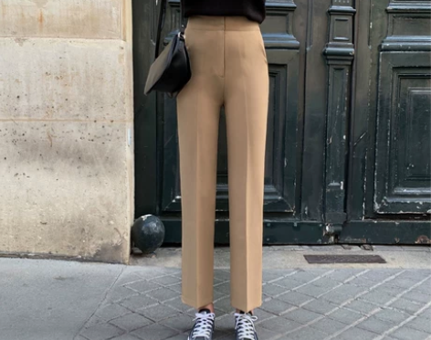 [转卖]韩版修身秋冬新款直筒裤百搭显瘦驼色...