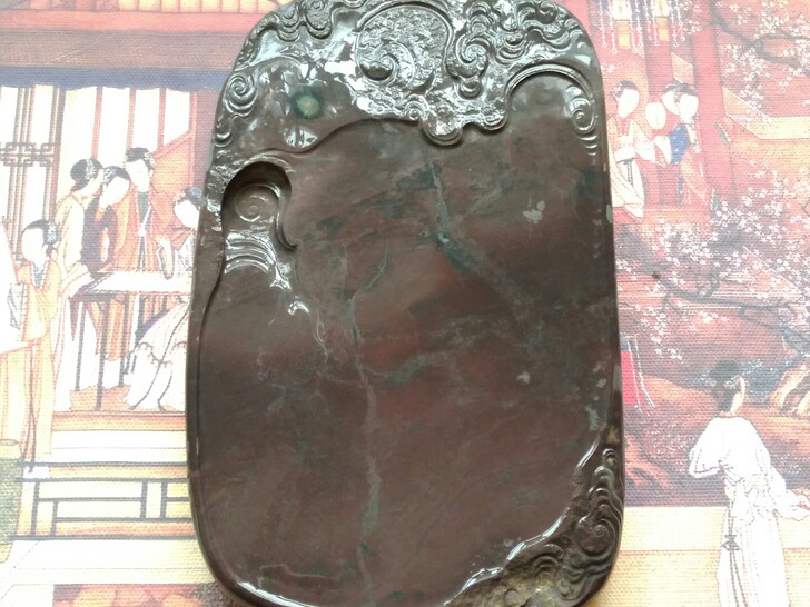 端砚坑仔砚台，石眼蕉叶白青花/端砚老坑歙砚...