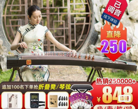 仙声乐器古筝初学者 教学专业演奏入门扬州古...
