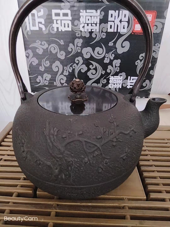 抄底处理日本金清堂铸铁壶，1.4升纯铜提梁...