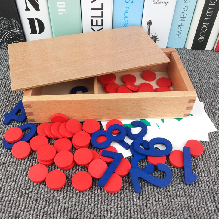 蒙氏教具数字与筹码家庭装数学计算蒙特蒙台梭...