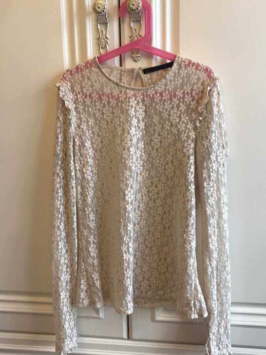 zara长袖蕾丝衫S码