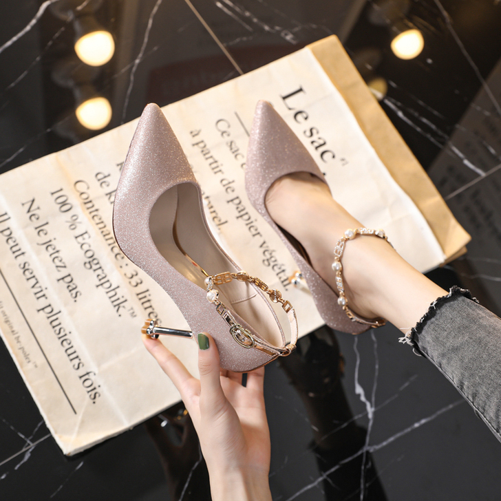 【狂欢价】一字扣带法式小高跟鞋女细跟2021年新##amp；hellip；