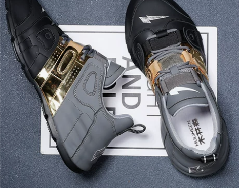 木林森男鞋2022新款秋季透气真皮包底潮鞋...