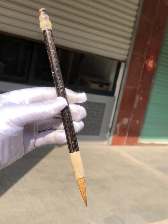 文房雅物～解放前老枰杆纯狼毫笔