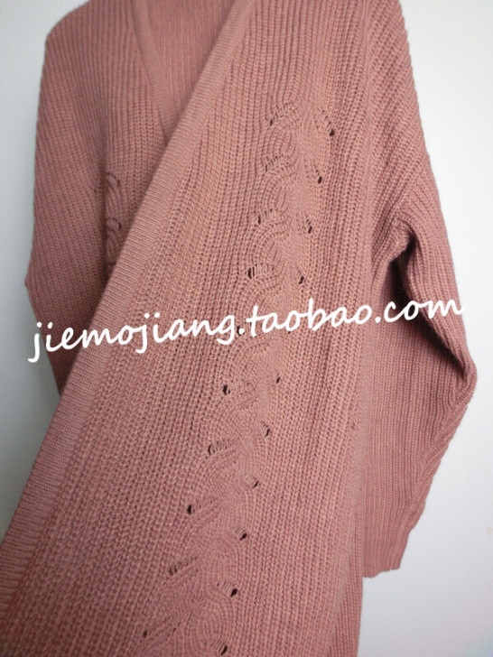 好料 百搭利器 简约欧美街拍范长款素色毛衣...