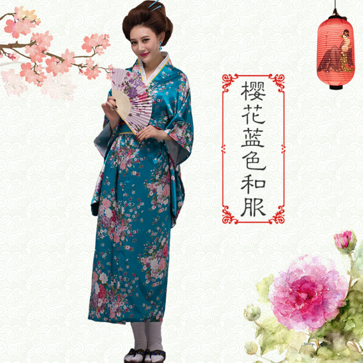 女式日本和服女正装樱花浴衣开衫长款振袖写真...